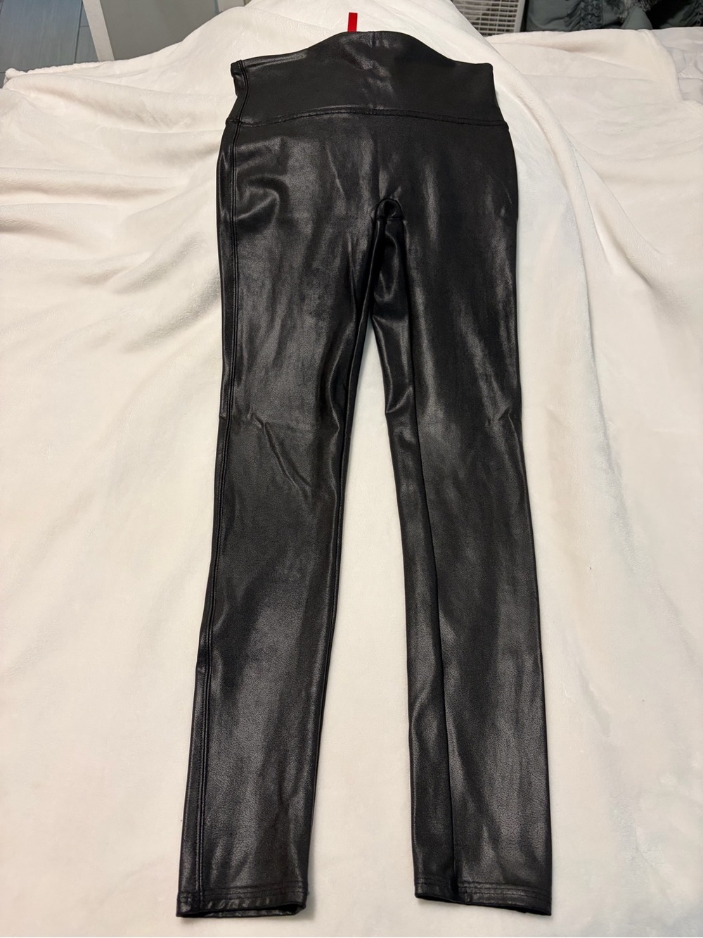 SPANX Black Faux Leather High-Rise Leggings